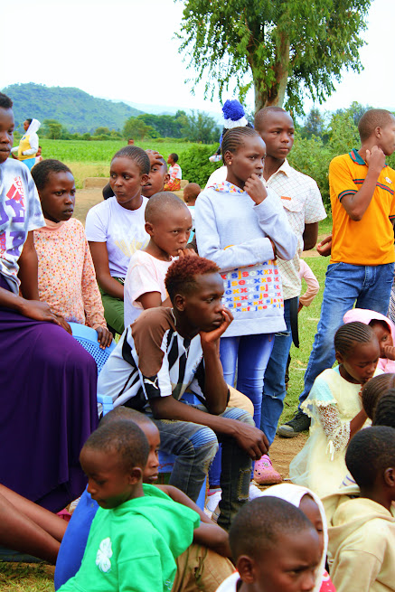 Happy kids after receiving helping hands